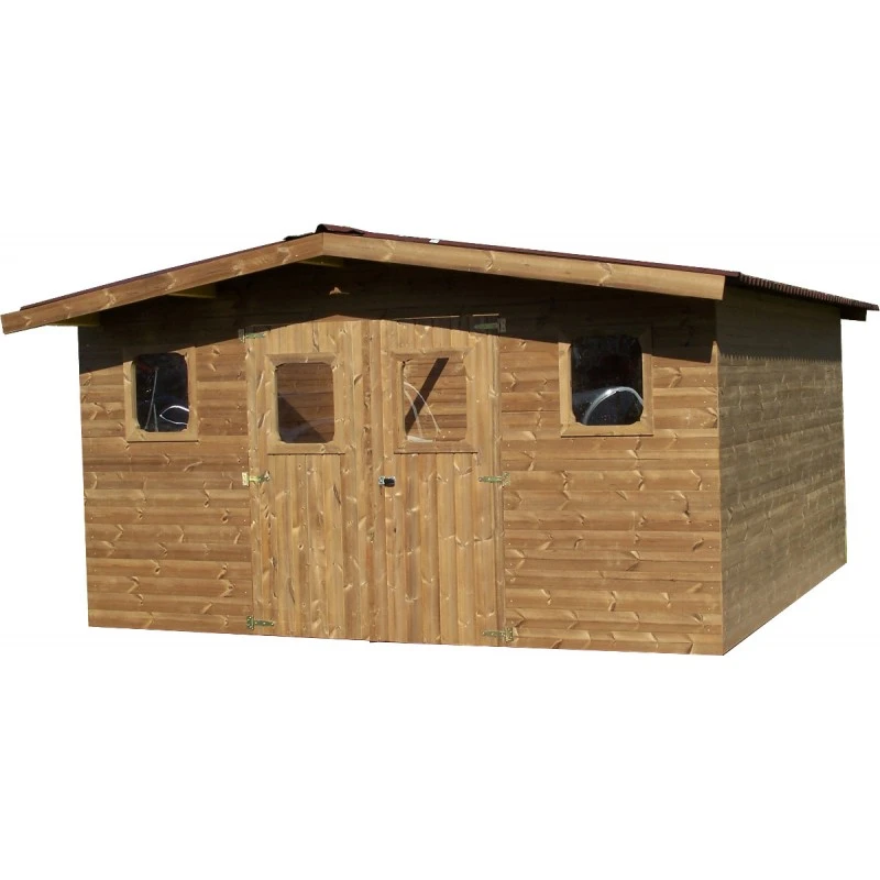 Abri Thermabri 15,14m² En Bois Thermo Traité Toiture Onduline HABRITA – Image 2
