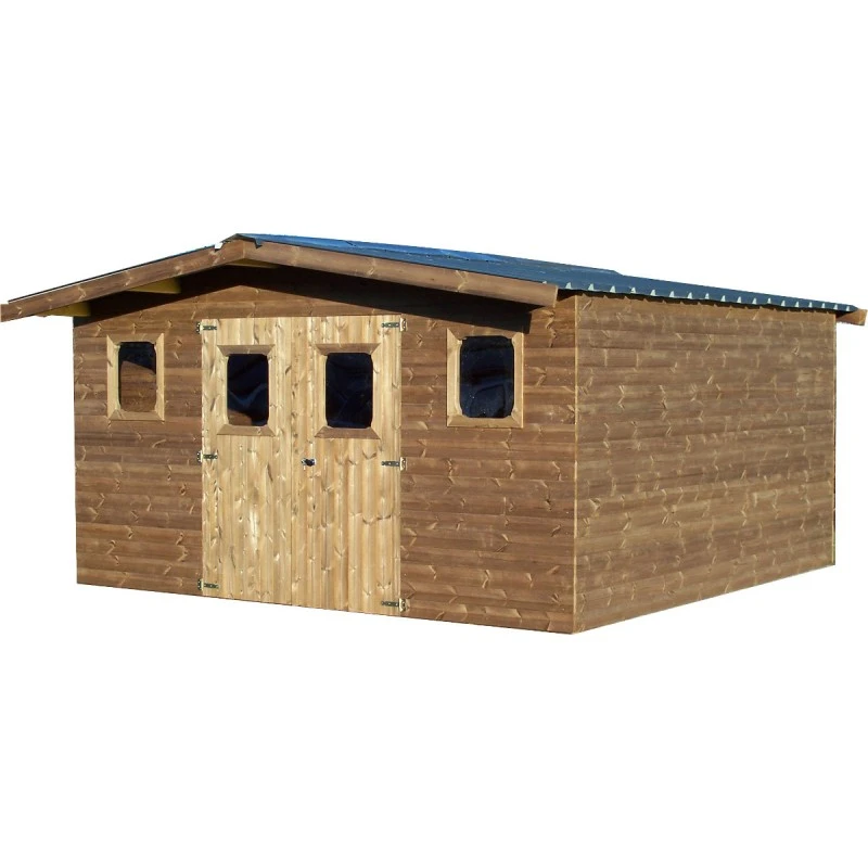 Abri Thermabri 19,69m² En Bois Thermo Traité Toiture En Acier HABRITA – Image 6