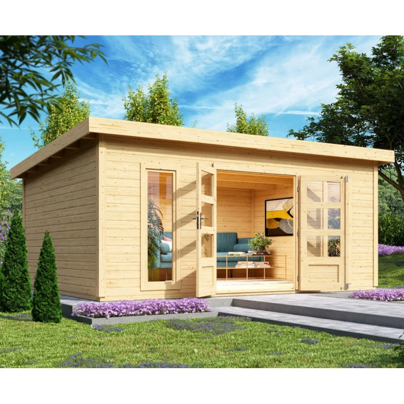 Abri Toit Plat 18,08m² Bois Massif 40mm Northeim 6 – Karibu – Image 3