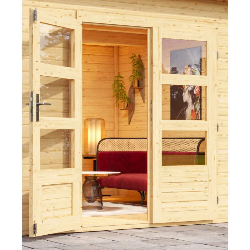 Abri Toit Plat 18,08m² Bois Massif 40mm Northeim 6 – Karibu – Image 6