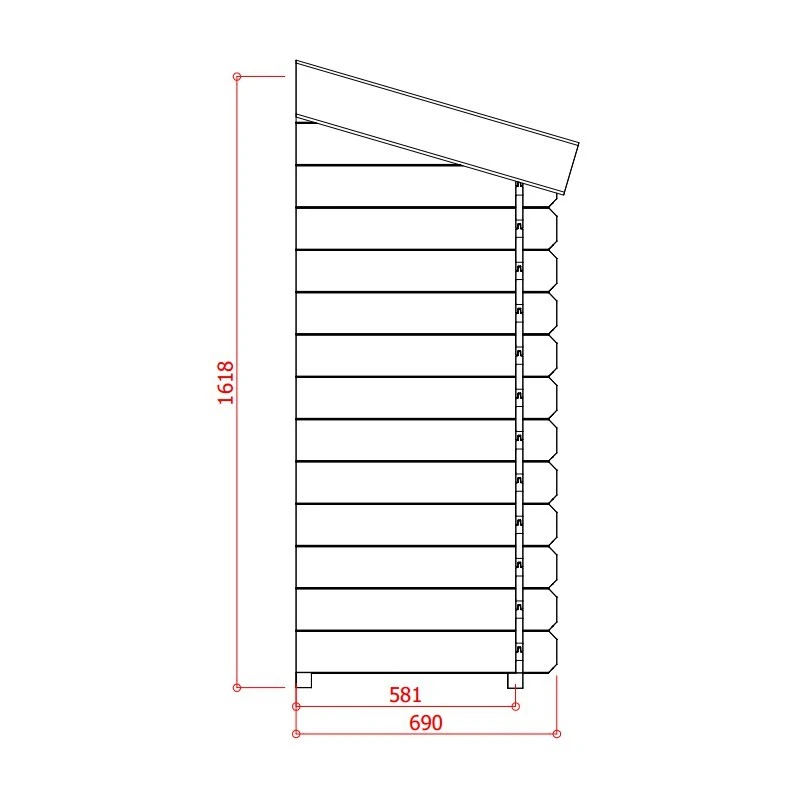 Armoire Adossée En Bois Traité Autoclave Grand Modèle Pour Abri De Jardin Solid – Image 3