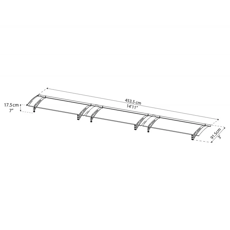 Auvent Marquise Gris AQUILA™ 4500 - Canopia By Palram – Image 3