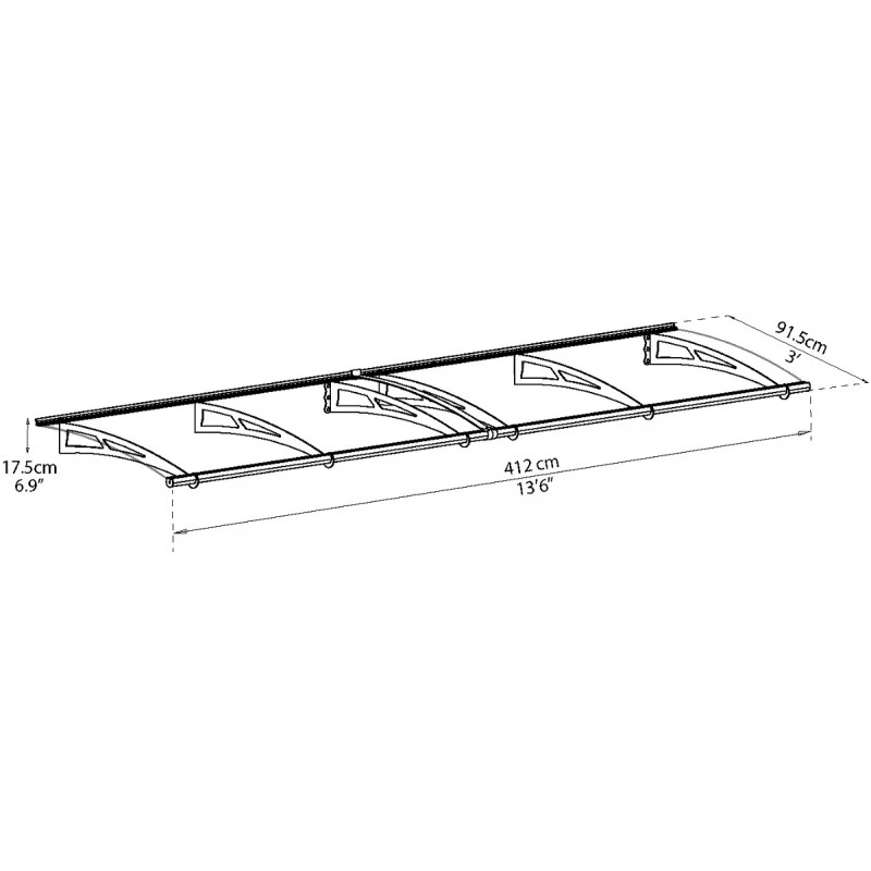Auvent Marquise Transparent AQUILA™ 4100 - Palram - Canopia – Image 5