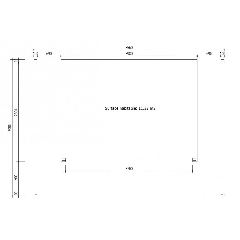 Bureau De Jardin En Bois Massif Avec Terrasse 16,5m² - Madriers 40mm Gardy Shelter – Image 2