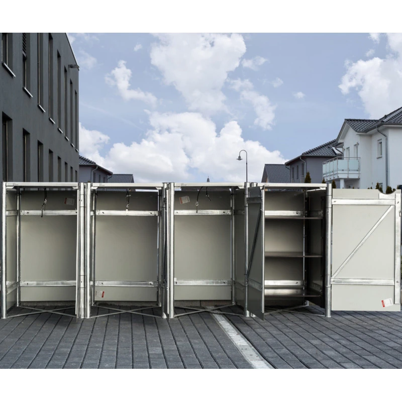 Cache-poubelle 4 Compartiments Müllbox En Aluminium Noir 4x240L – HIDE – Image 3