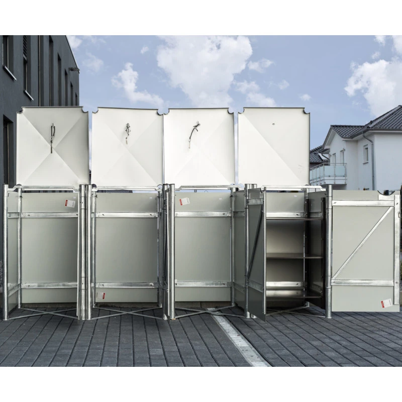 Cache-poubelle 4 Compartiments Müllbox En Aluminium Noir 4x240L – HIDE – Image 4