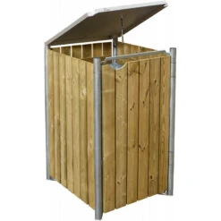 Cache-poubelle Müllbox En Bois Traité Naturel 140L – HIDE