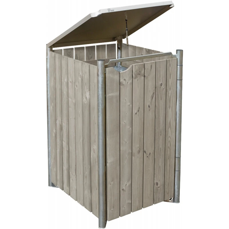 Cache-poubelle Müllbox En Bois Traité Gris 140L – HIDE – Image 2