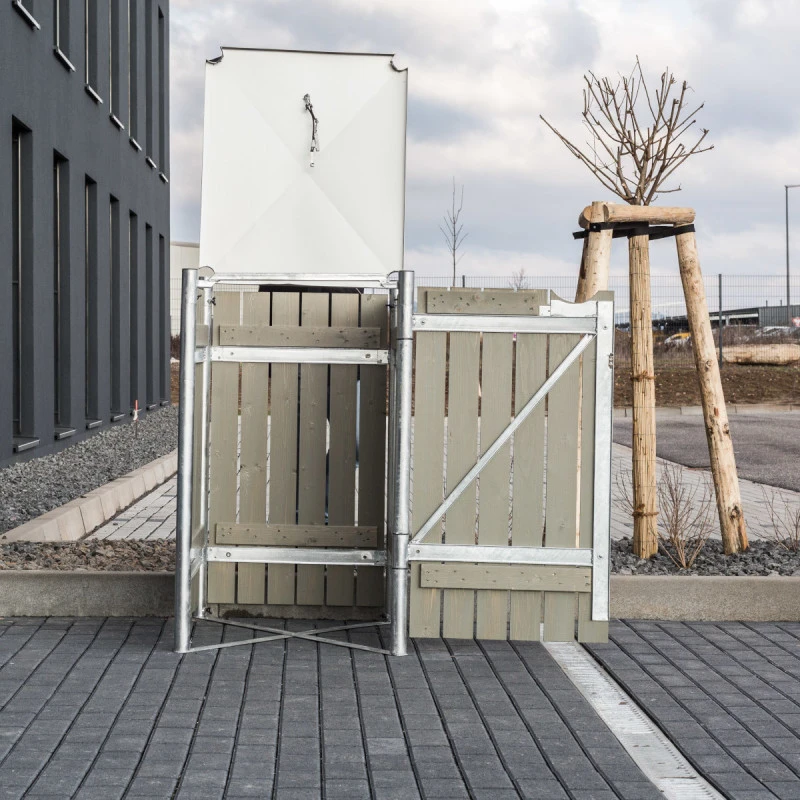 Cache-poubelle Müllbox En Bois Traité Gris 140L – HIDE – Image 6