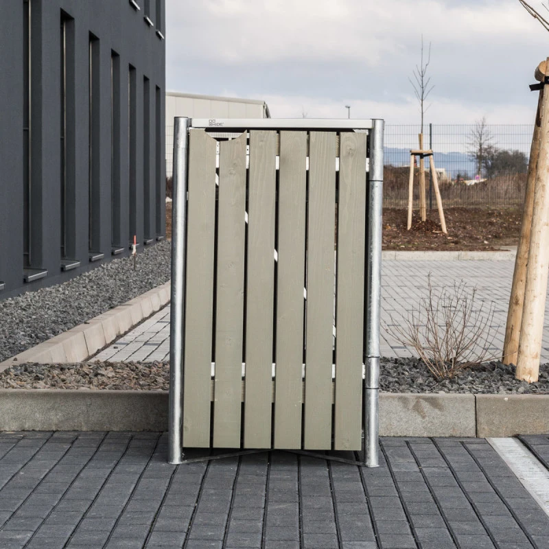 Cache-poubelle Müllbox En Bois Traité Gris 240L – HIDE – Image 4