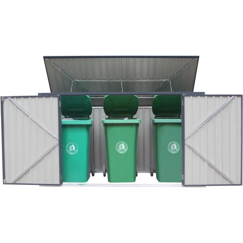 Cache-poubelle Triple 235x100x131cm En Acier Pour Conteneurs 240L – Westmann – Image 3