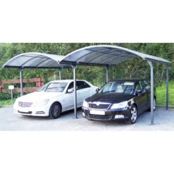 Carport 2 Voitures En Aluminium Et Polycarbonate 6mm ANTI-UV - Habrita