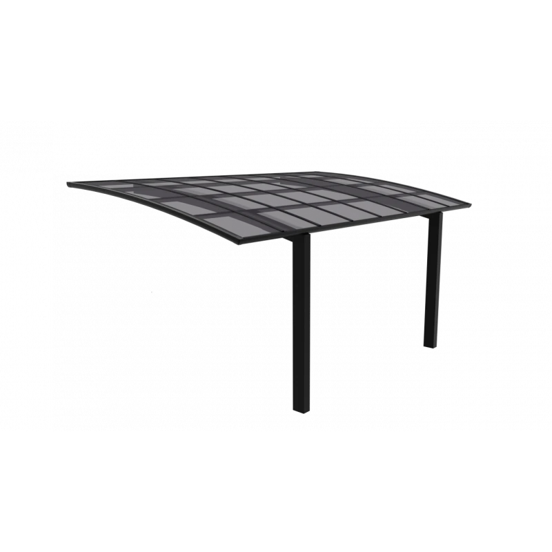 Carport 300x500cm En Aluminium Gris Anthracite H220cm Avec 2 Poteaux ULISS - GardenGate – Image 2