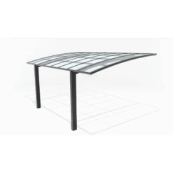 Carport 300x500cm En Aluminium Gris Anthracite H220cm Avec 2 Poteaux ULISS - GardenGate