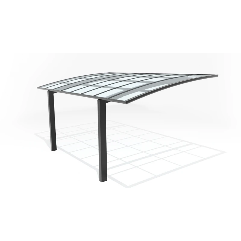 Carport 300x500cm En Aluminium Gris Anthracite H220cm Avec 2 Poteaux ULISS - GardenGate