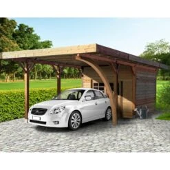 Carport Configuré 7x4x2,5m En Bois Traité Autoclave - SOLID