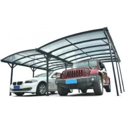 Carport Double En Aluminium Anthracite Et Polycarbonate 6mm X-METAL