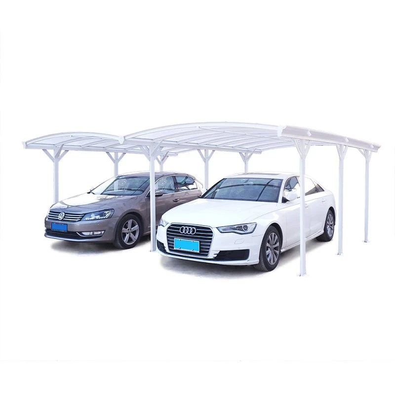Carport Double En Aluminium Laqué Blanc Et Polycarbonate 6mm X-METAL – Image 2