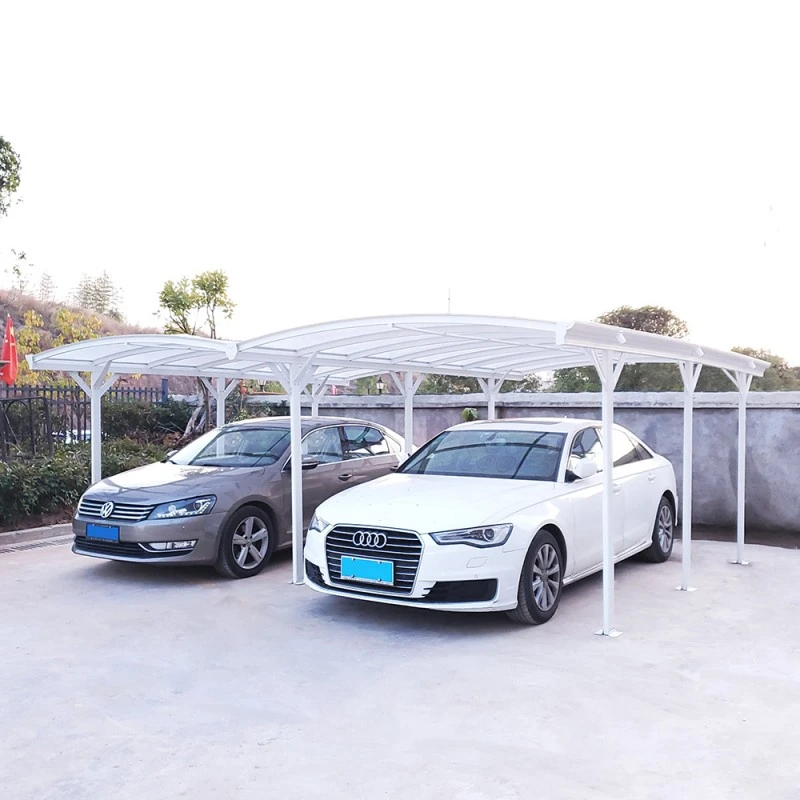 Carport Double En Aluminium Laqué Blanc Et Polycarbonate 6mm X-METAL – Image 3