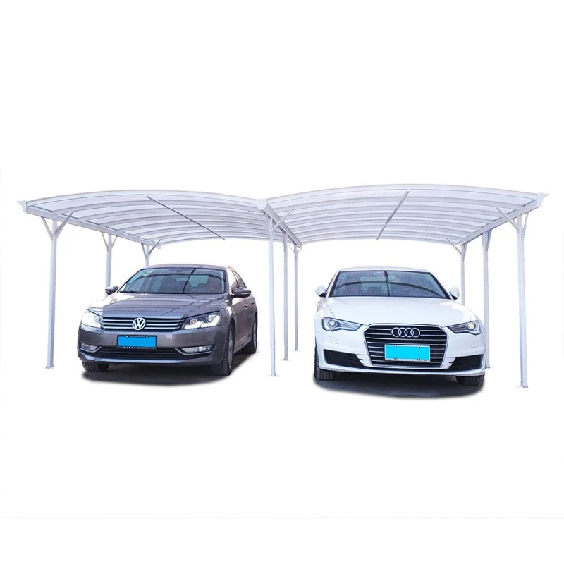 Carport Double En Aluminium Laqué Blanc Et Polycarbonate 6mm X-METAL – Image 4
