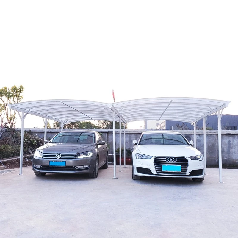 Carport Double En Aluminium Laqué Blanc Et Polycarbonate 6mm X-METAL – Image 5