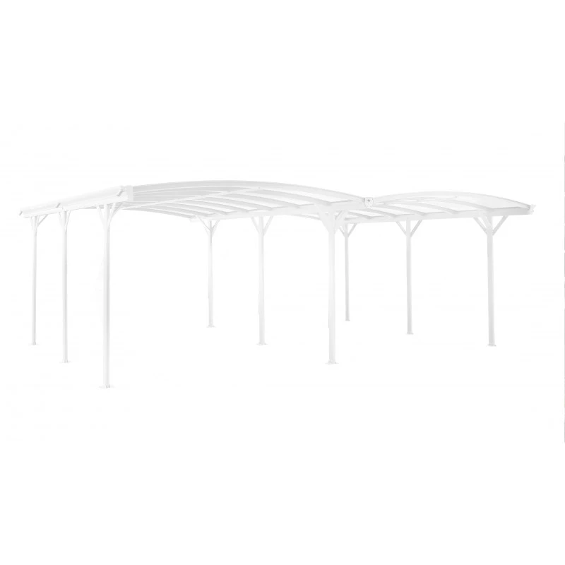 Carport Double En Aluminium Laqué Blanc Et Polycarbonate 6mm X-METAL – Image 6