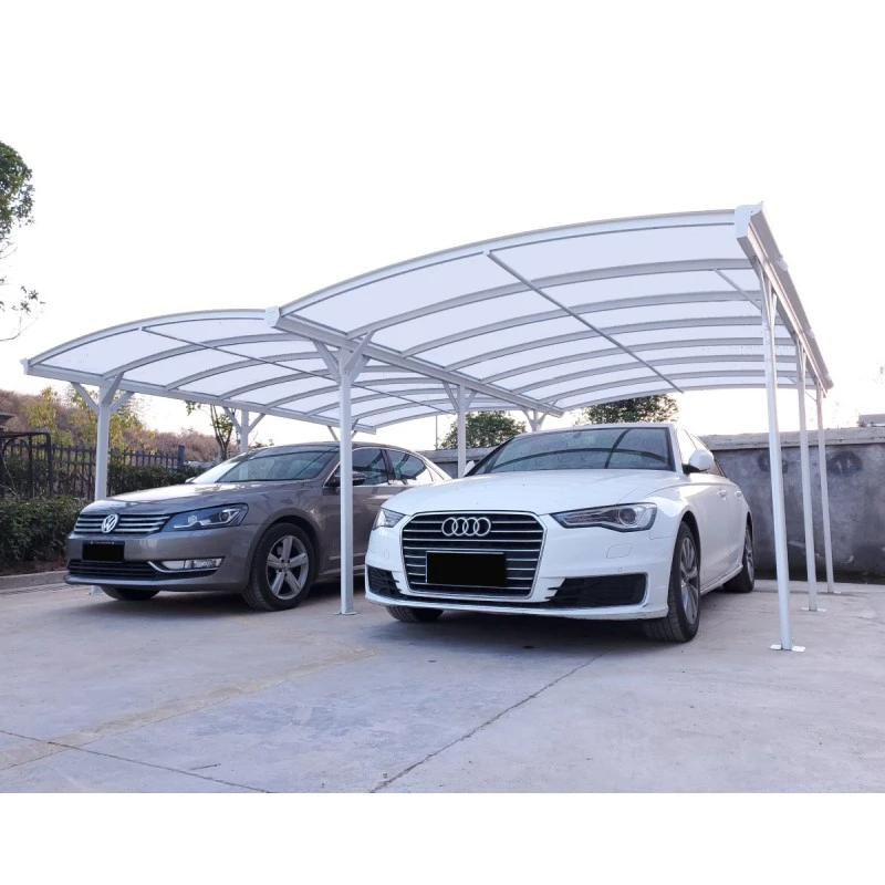 Carport Double En Aluminium Laqué Blanc Et Polycarbonate 6mm X-METAL