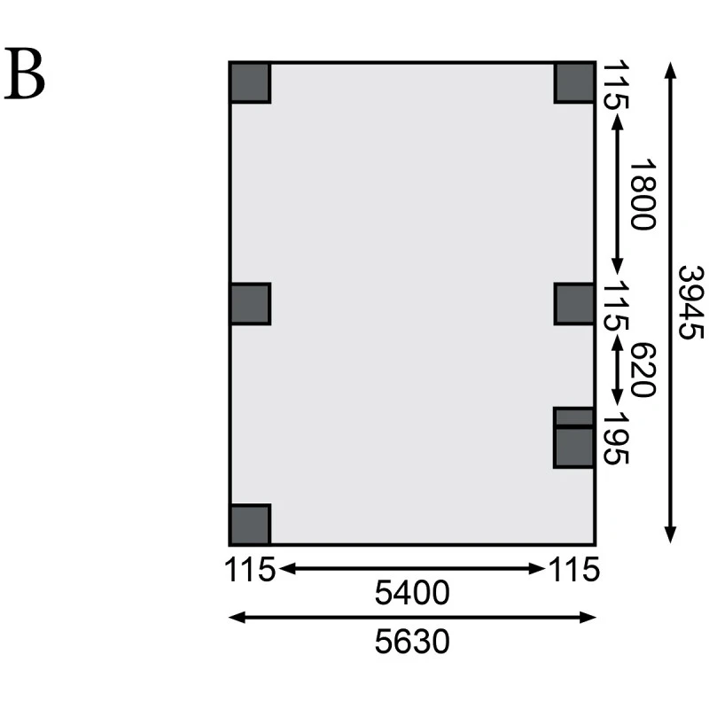 Carport Double En Bois Autoclave 28,3m² Avec Poteau En Arc Et Toit En Acier – KARIBU – Image 4