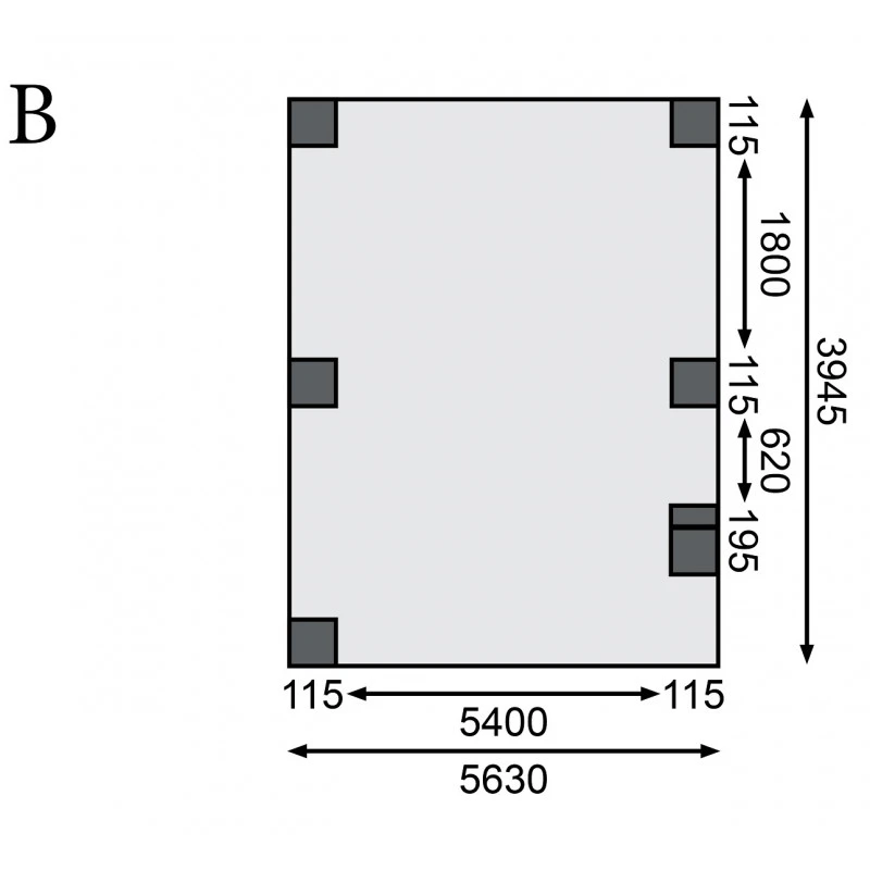 Carport Double En Bois Autoclave 28,3m² Avec Poteau En Arc Et Toit En PVC Gris – KARIBU – Image 4