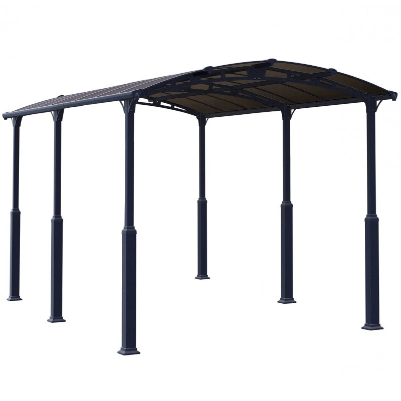 Carport En Alu Gris Et Polycarbonate 1 Voiture 18,2m² Arcadia Alpine 5000 - CANOPIA – Image 2