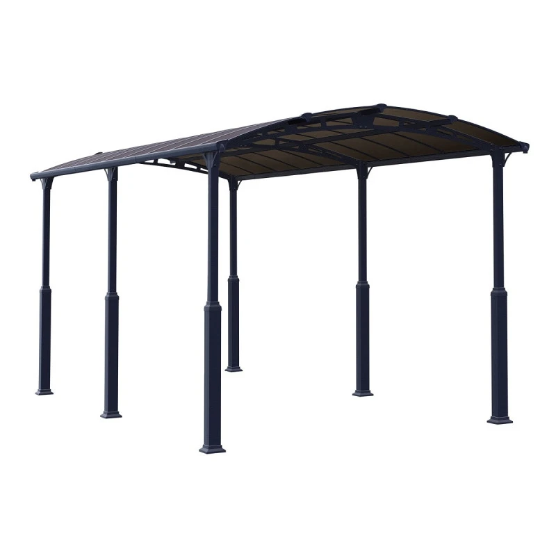 Carport En Alu Gris Et Polycarbonate 1 Voiture 23,3m² Arcadia Alpine 6400 - Canopia – Image 2