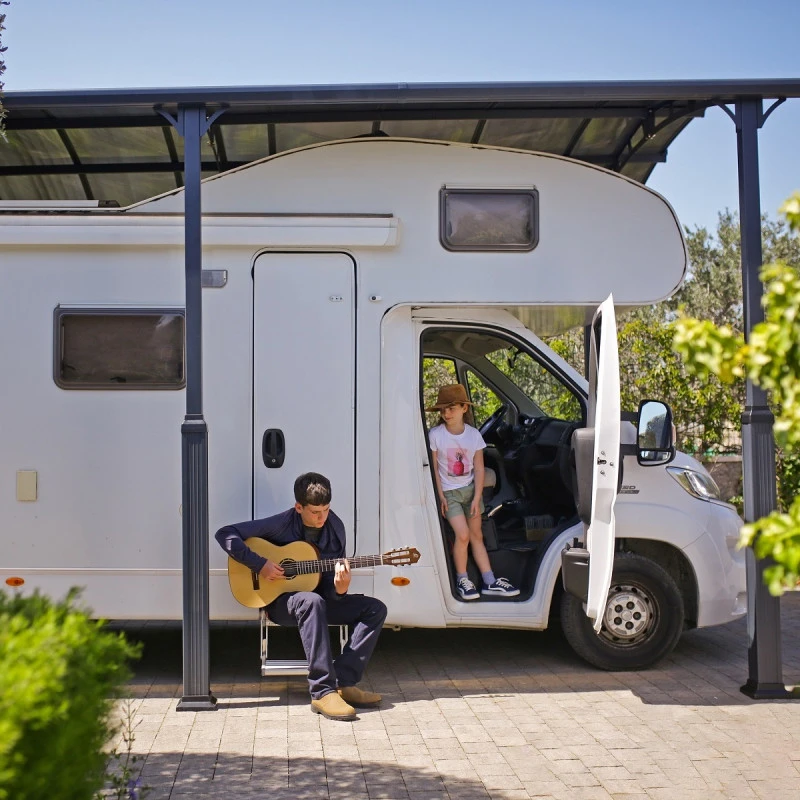 Carport En Alu Gris Et Polycarbonate 1 Voiture 31m² Arcadia Alpine 8500 - Canopia – Image 6