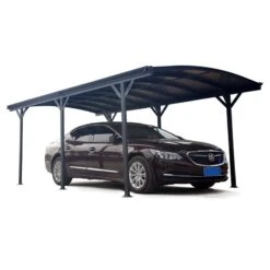 Carport En Aluminium Anthracite 3x5,05m Et Polycarbonate 6mm X-METAL