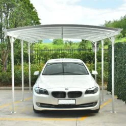 Carport En Aluminium Blanc 3x5,76m Et Polycarbonate 6mm X-METAL