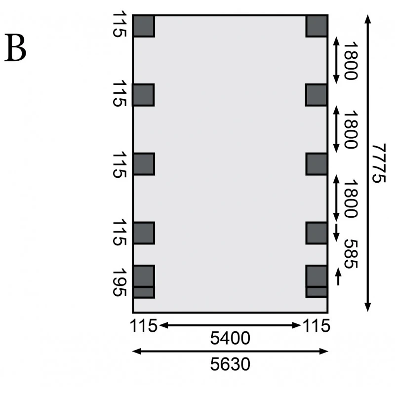 Carport En Bois Autoclave 26,9m², Toit En PVC Gris Et Deux Poteaux En Arc – KARIBU – Image 4