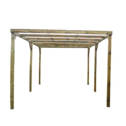 Carport En Pin Traité Autoclave 15m² Avec Couverture PVC Habrita