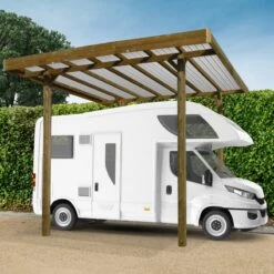 Carport Modulable Camping Car 4x5x4m En Bois Traité Autoclave - SOLID