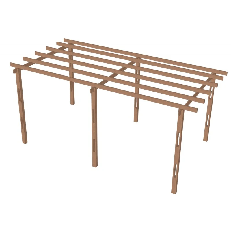 Carport Monopente En Bois 15,6m² Traité Marron - Gardy Shelter – Image 5