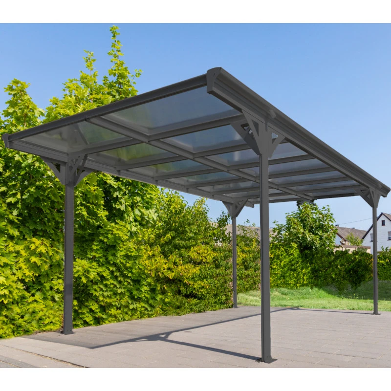Carport Monopente HELSINKI En Aluminium Anthracite Et Polycarbonate 503x305cm - Westmann – Image 2