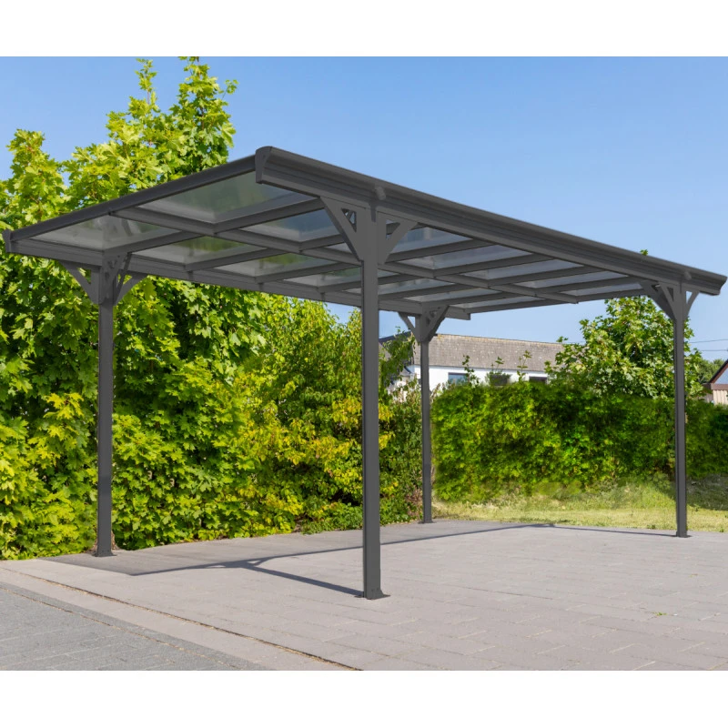 Carport Monopente HELSINKI En Aluminium Anthracite Et Polycarbonate 503x305cm - Westmann – Image 3