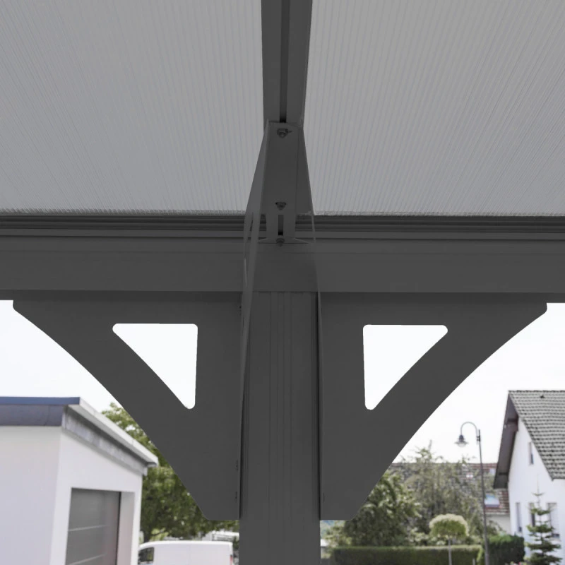 Carport Monopente HELSINKI En Aluminium Anthracite Et Polycarbonate 503x305cm - Westmann – Image 5