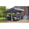 Carport Simple 15,75m² En Bois Lasuré Gris Anthracite Louison Forest Style