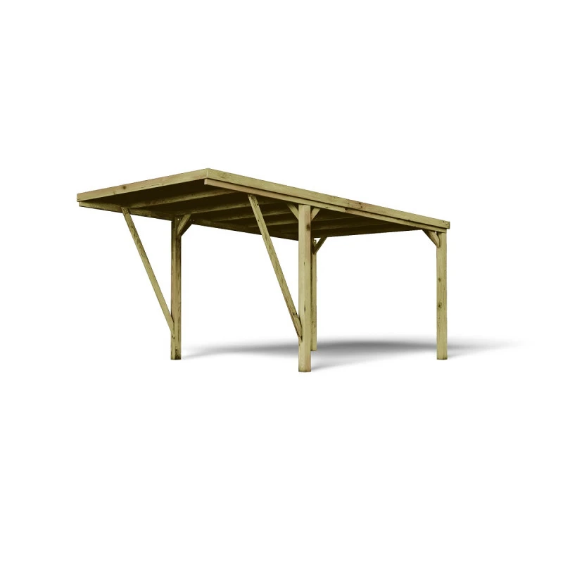 Carport Simple En Bois FSC Autoclave + Couverture En Polycarbonate 16,5m² Victor Modern - Forest Style – Image 3
