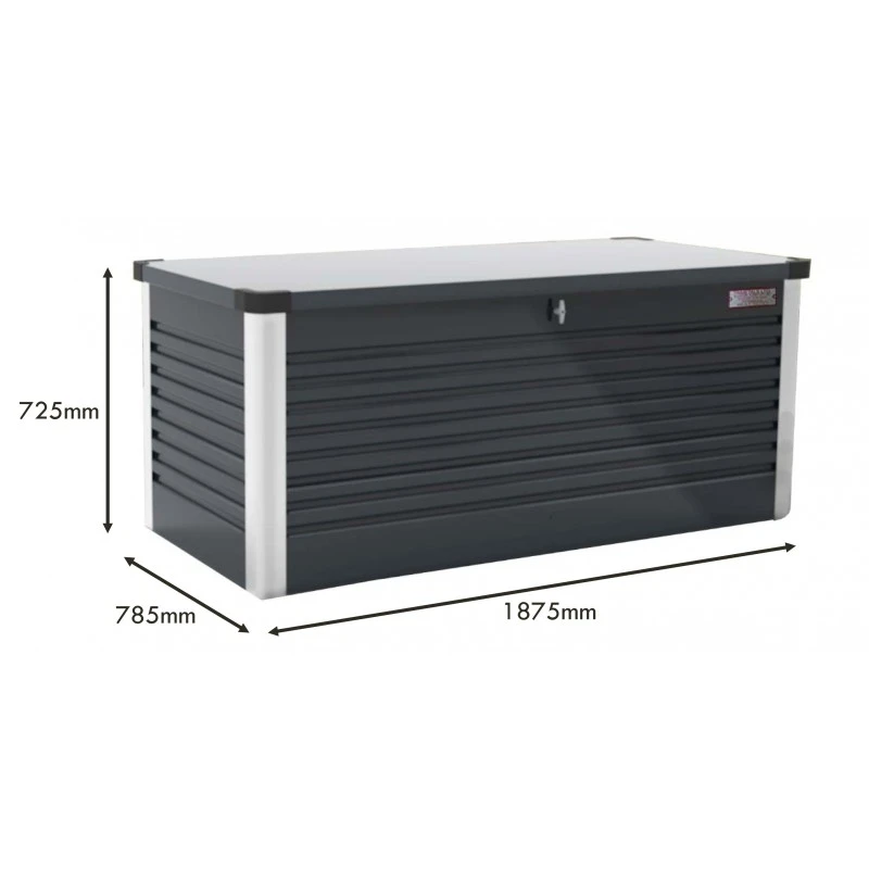 Coffre De Rangement En Métal Anthracite 1000L Patio Box 1,46m² TRIMETALS – Image 2