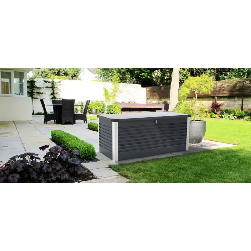 Coffre De Rangement En Métal Anthracite 1000L Patio Box 1,46m² TRIMETALS – Image 5