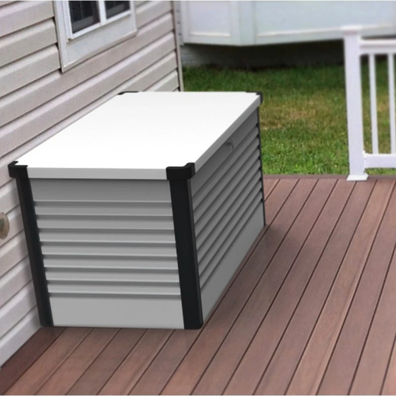 Coffre De Rangement En Métal Blanc 750L Patio Box 1,06m² TRIMETALS – Image 2