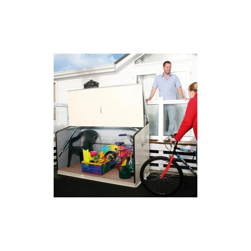 Coffre De Rangement En Métal Storegard 1500L Crème 1,74m² TRIMETALS – Image 2