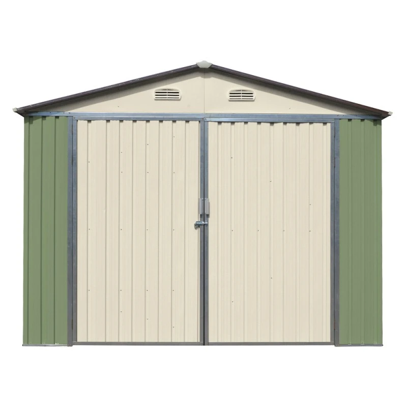 Garage Double Portes Vert Pâle Et Crème 18m² + Kit D'ancrage X-METAL – Image 6