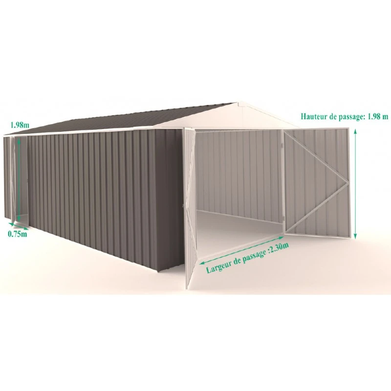 Garage En Acier Zincalume Colorbond 20,1m² Grande Hauteur EASYSHED – Image 6