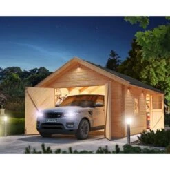 Garage En Bois Certifié 20,78m² - Madriers 40mm – Karibu